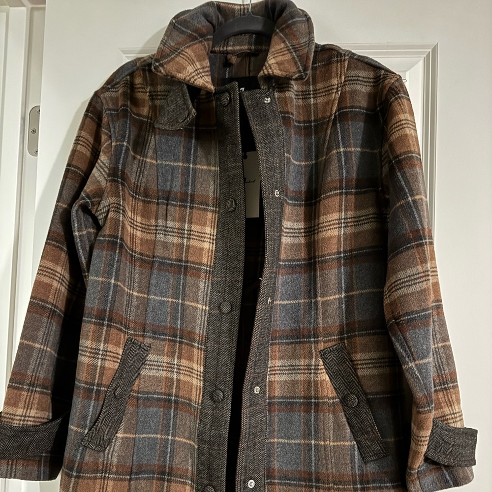 Plaid Button-Up Coat